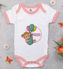 BK Kids Tizesinin Kızçesi Tasarımlı Pembe Bebek Body Zıbın-1