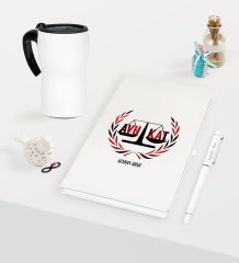 Kişiye Özel Avukat Temalı Beyaz Defter Kalem ve Termos Mug Seti  - 2