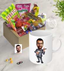 Kişiye Özel Bay Patron Karikatürlü Nostaljik Lezzetler Kupa Seti-3