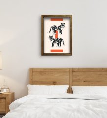 BK Gift Yatak Odası Konseptli Doğal Masif Ahşap Çerçeveli Tablo-114