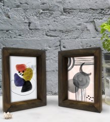 Bk Gift Dekoratif 2'li Doğal Masif Ahşap Çerçeve 15x20cm-28