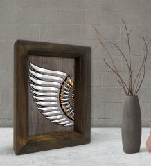 BK Gift Kanat Tasarımlı Dekoratif Doğal Masif Ahşap Çerçeve 15x20cm-1
