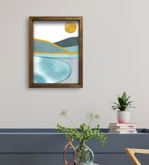 BK Gift Otel Odası Konseptli Doğal Masif Ahşap Çerçeveli Tablo 30x40cm-35