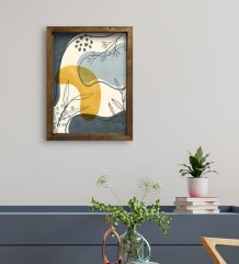 BK Gift Otel Odası Konseptli Doğal Masif Ahşap Çerçeveli Tablo 45x65cm-86