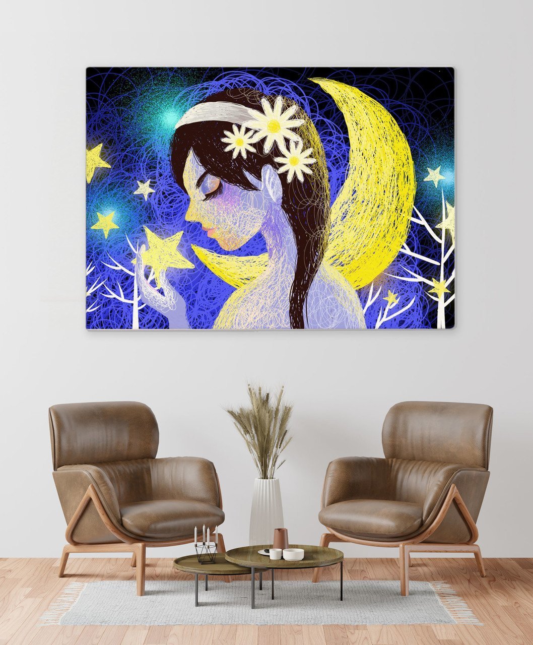 BK Home Ay Perisi Tasarımlı Kanvas Tablo 50x70cm