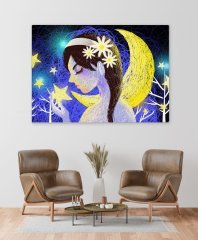 BK Home Ay Perisi Tasarımlı Kanvas Tablo 50x70cm