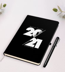 Kişiye Özel 2023 Mutlu Yıllar Siyah Defter ve Kalem Hediye Seti-9