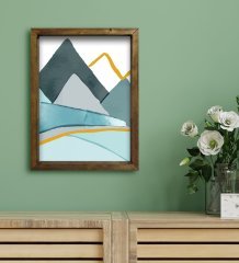 BK Gift Otel Odası Konseptli Doğal Masif Ahşap Çerçeveli Tablo 30x40cm-34