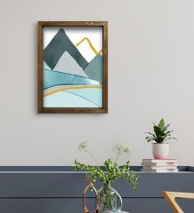 BK Gift Otel Odası Konseptli Doğal Masif Ahşap Çerçeveli Tablo 30x40cm-34
