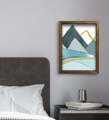 BK Gift Otel Odası Konseptli Doğal Masif Ahşap Çerçeveli Tablo 30x40cm-34