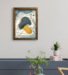 BK Gift Otel Odası Konseptli Doğal Masif Ahşap Çerçeveli Tablo 45x65cm-85