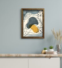 BK Gift Otel Odası Konseptli Doğal Masif Ahşap Çerçeveli Tablo 45x65cm-85