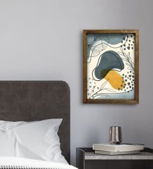 BK Gift Otel Odası Konseptli Doğal Masif Ahşap Çerçeveli Tablo 45x65cm-85