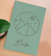 BK Gift Kişiye Özel İsimli Yeşil Sert Kapaklı Defter ve Middle Kupa Seti, Arkadaşa Hediye, Yeni İş Hediyesi, Doğum Günü Hediyesi-6