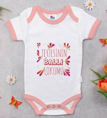 BK Kids Teyzesinin Ballı Lokumu Tasarımlı Pembe Bebek Body Zıbın-1