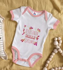BK Kids Teyzesinin Ballı Lokumu Tasarımlı Pembe Bebek Body Zıbın-1