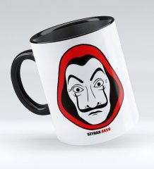Kişiye Özel La Casa De Papel Siyah Kupa Bardak - 26