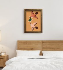 BK Gift Yatak Odası Konseptli Doğal Masif Ahşap Çerçeveli Tablo-112