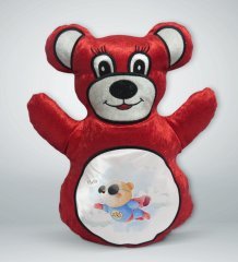 BK Gift Süper Ayıcık Tasarımlı Kırmızı Ayıcık Yastık-1