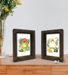 Bk Gift Dekoratif 2'li Doğal Masif Ahşap Çerçeve 15x20cm-26