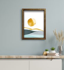 BK Gift Otel Odası Konseptli Doğal Masif Ahşap Çerçeveli Tablo 30x40cm-33