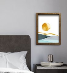 BK Gift Otel Odası Konseptli Doğal Masif Ahşap Çerçeveli Tablo 30x40cm-33