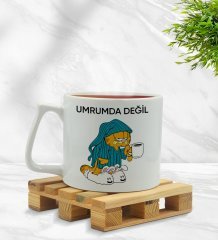 Bk Gift Umrumda Değil Tasarımlı Middle Beyaz Kupa Bardak
