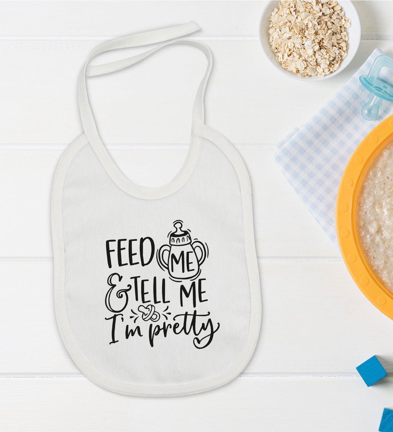 BK Kids Im Pretty Tasarımlı Bebek Mama Önlüğü - Model 1