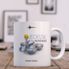Kişiye Özel Mesleki Jeofizik Mühendisi Beyaz Kupa Bardak - 1