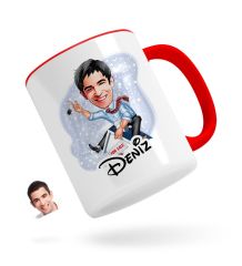 Kişiye Özel Erkek Emlakçı Karikatürlü Kırmızı Kupa Bardak-1