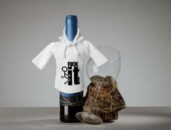 BK Gift Fcuk Tasarımlı Mini Beyaz İçki Şişesi Tişörtü , Viski, Şarap, Votka, Rakı Şişesi Tişörtü-4