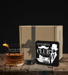 BK Gift Kişiye Özel İsimli Frasera Viski Kadehi Ahşap Bardak Altlığı ve Viski Taşı Hediye Seti-1, Sevgiliye Hediye, Babaya Hediye