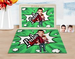 Kişiye Özel Baba Kız Karikatürlü 1000 Parça Profesyonel Puzzle-4