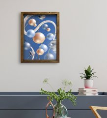 BK Gift Otel Odası Konseptli Doğal Masif Ahşap Çerçeveli Tablo 30x40cm-32