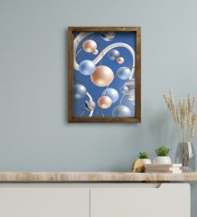 BK Gift Otel Odası Konseptli Doğal Masif Ahşap Çerçeveli Tablo 30x40cm-32
