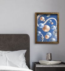 BK Gift Otel Odası Konseptli Doğal Masif Ahşap Çerçeveli Tablo 30x40cm-32