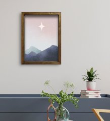 BK Gift Otel Odası Konseptli Doğal Masif Ahşap Çerçeveli Tablo 45x65cm-83