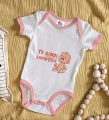 BK Kids Te Şindi Koparacam Tasarımlı Pembe Bebek Body Zıbın-1