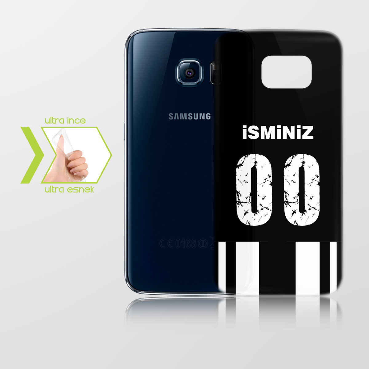 Kişiye Özel Samsung Galaxy S6 İnce Şeffaf Silikon Telefon Kapağı (Siyah Beyaz Temalı) 002