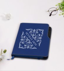Kişiye Özel İsimli Lacivert Termo Deri Defter-10
