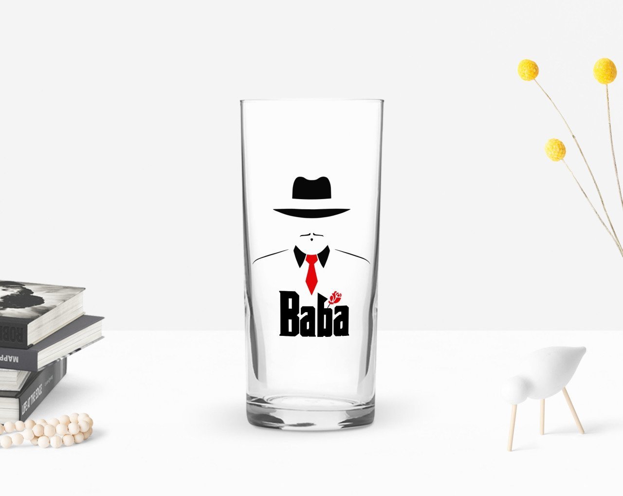 BK Home Renkli Baskılı Godfather Baba Tasarımlı Rakı Bardağı-17