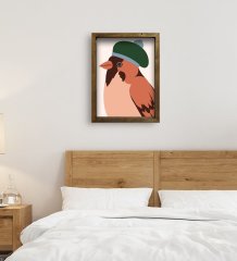 BK Gift Yatak Odası Konseptli Doğal Masif Ahşap Çerçeveli Tablo-110