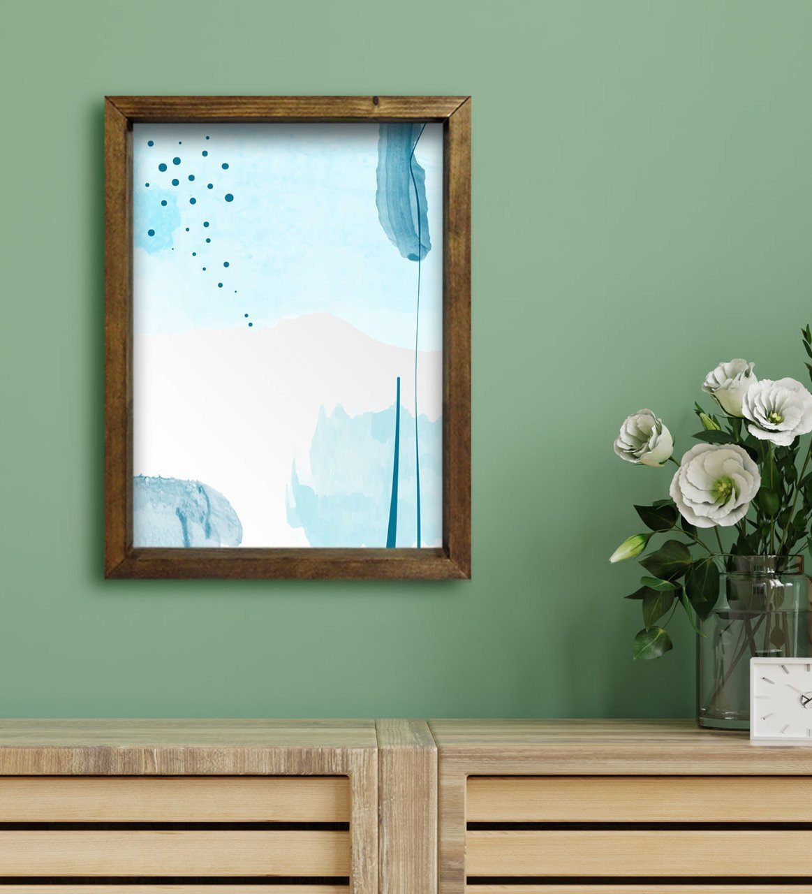 BK Gift Otel Odası Konseptli Doğal Masif Ahşap Çerçeveli Tablo 30x40cm-31