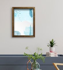 BK Gift Otel Odası Konseptli Doğal Masif Ahşap Çerçeveli Tablo 30x40cm-31