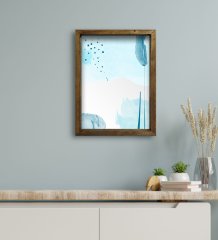 BK Gift Otel Odası Konseptli Doğal Masif Ahşap Çerçeveli Tablo 30x40cm-31