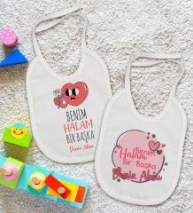 BK Kids Kişiye Özel Halam Bir Başka Tasarımlı 2’li Beyaz Mama Önlüğü-1