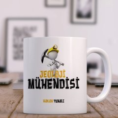 Kişiye Özel Mesleki Jeoloji Mühendisi Beyaz Kupa Bardak - 1
