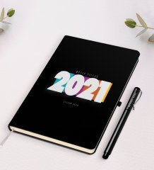 Kişiye Özel 2023 Mutlu Yıllar Siyah Defter ve Kalem Hediye Seti-5