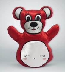 BK Gift Sevimli Surat Tasarımlı Kırmızı Ayıcık Yastık-1