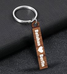 BK Gift Kişiye Özel Sevgili Temalı Ahşap Anahtarlık, Sevgiliye Hediye, Doğum Günü Hediyesi, Sevgililer Günü Hediyesi